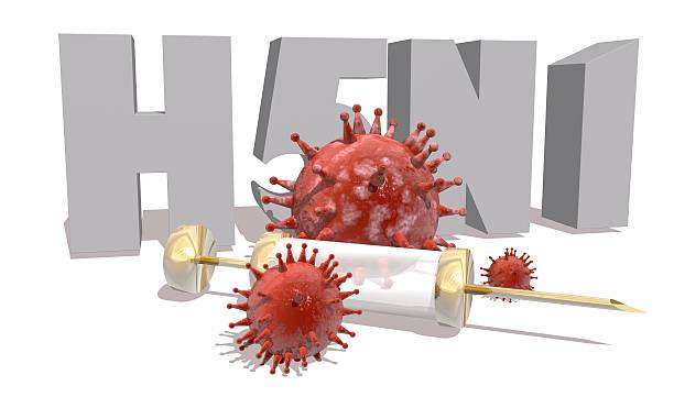 istock H5N1 desease, abstract virus models and syringe 515646006