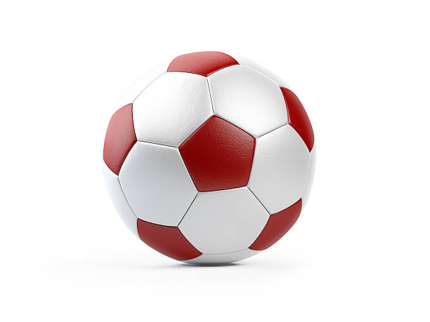 istock Red and White Football Ball on White 515646218