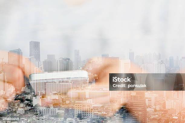 Communication Technology Concept Stock Photo - Download Image Now - Multiple Exposure, Urban Skyline, Abstract