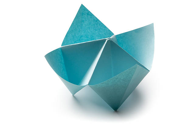 Folded spray painted colorful paper art, Japanese origami background texture, abstract geometric pattern artwork