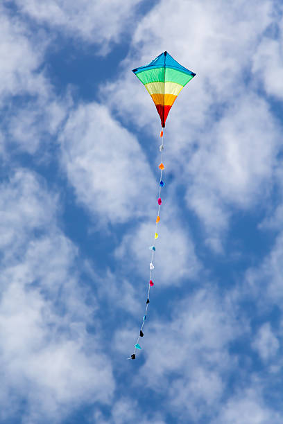istock Colorful Kite in front of a blue cloudy sky 515651424