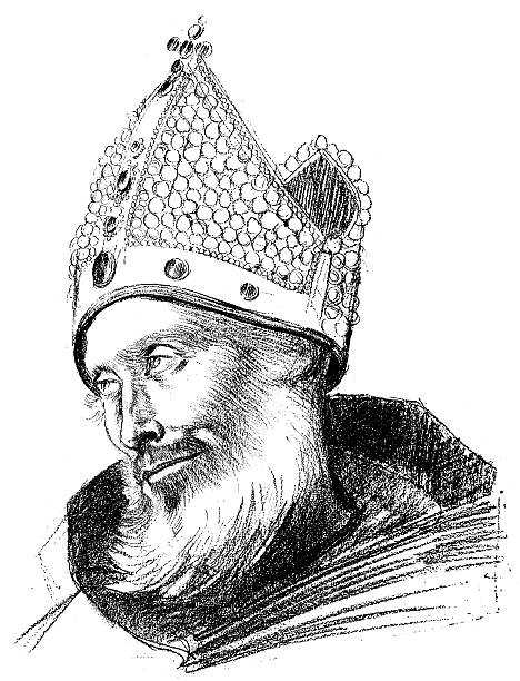 istock Antique illustration of portrait of Saint Cuthbert 515652388