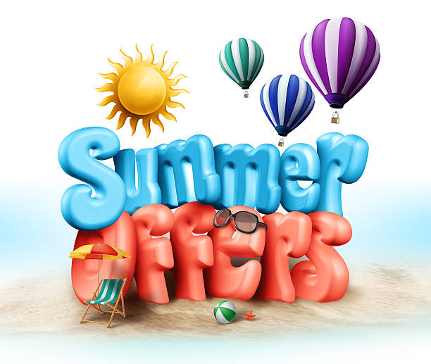 istock Summer Offers Design Illustration in 3D Rendered Graphics in Beach 515654794