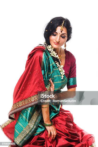 Beautiful Young Indian Woman In Traditional Clothing Isolated On White Stock Photo - Download Image Now