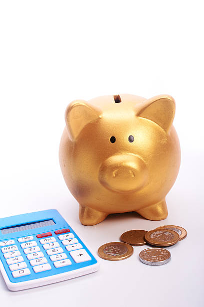 istock Safe piggy with calculator and coins from Brazil 515658254