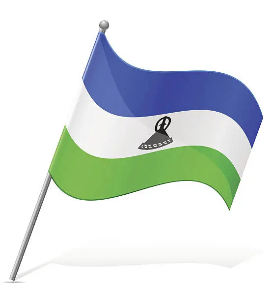 Vector illustration of flag of Lesotho vector illustration