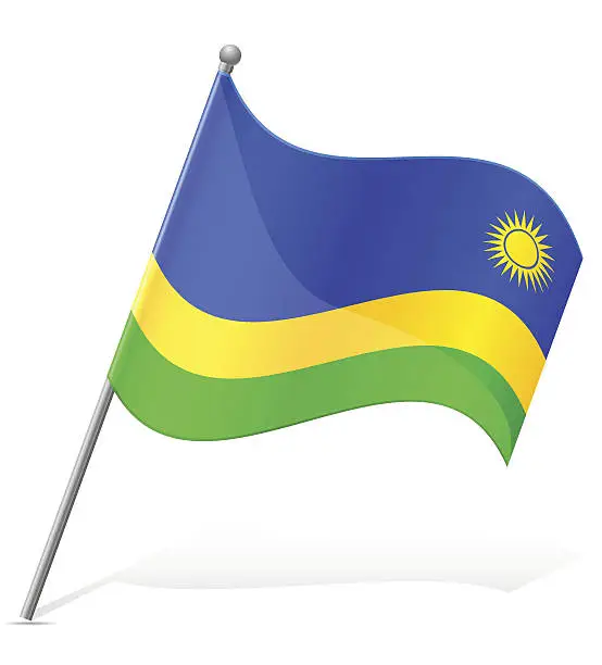 Vector illustration of flag of Rwanda vector illustration