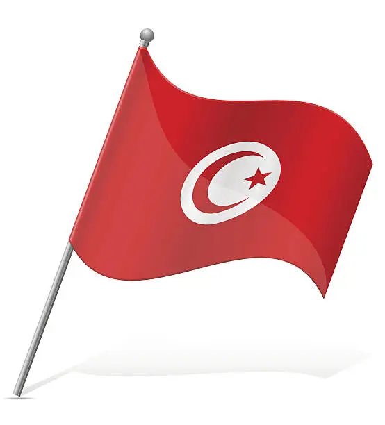 Vector illustration of flag of Tunisia vector illustration