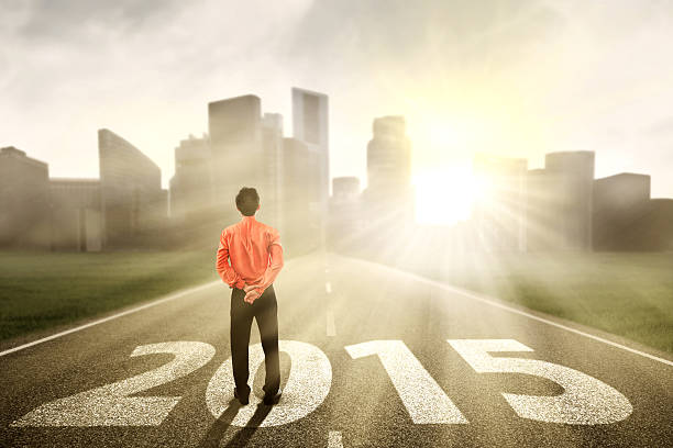 istock Businessman looking ahead on the road 515658513