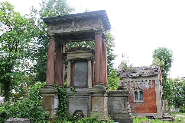 istock Old statue in Lychakiv cemetery in Lviv 515659003
