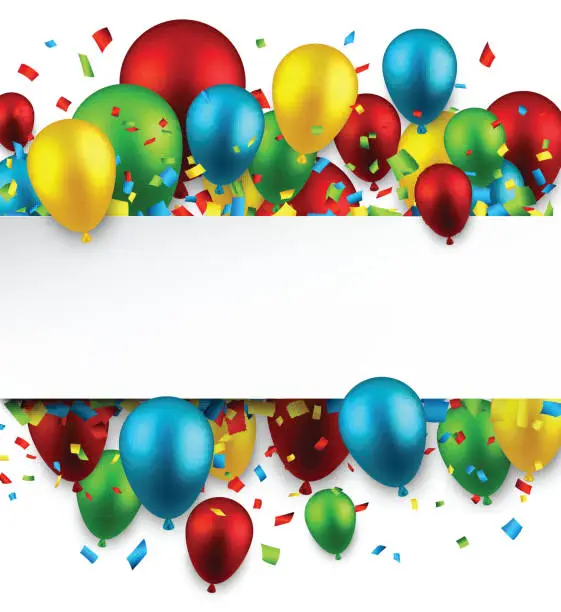 Vector illustration of Celebrate colorful background with balloons.