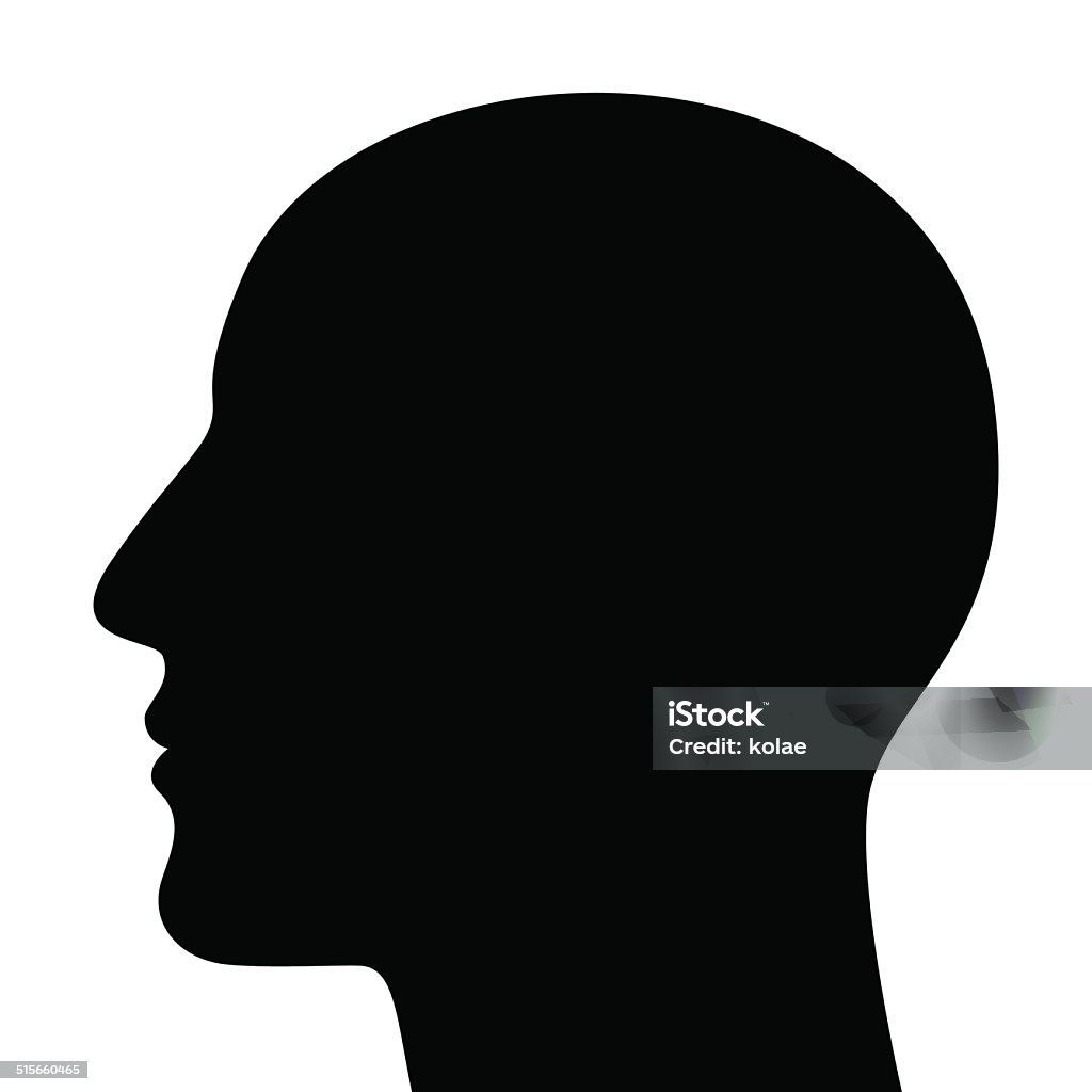 Silhouette of a head Silhouette of a head isolated on white background In Silhouette stock vector