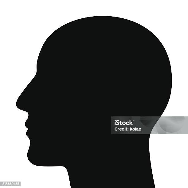 Silhouette Of A Head Stock Illustration - Download Image Now - In Silhouette, Profile View, Human Face