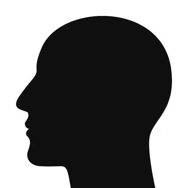 Vector illustration of Silhouette of a head