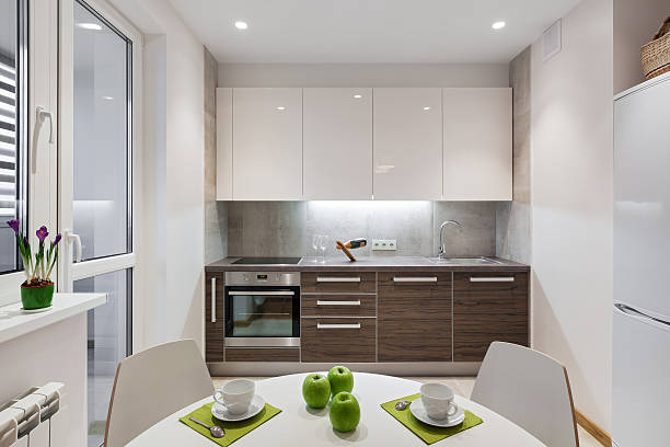 istock Kitchen interior in modern apartment in scandinavian style 515669066