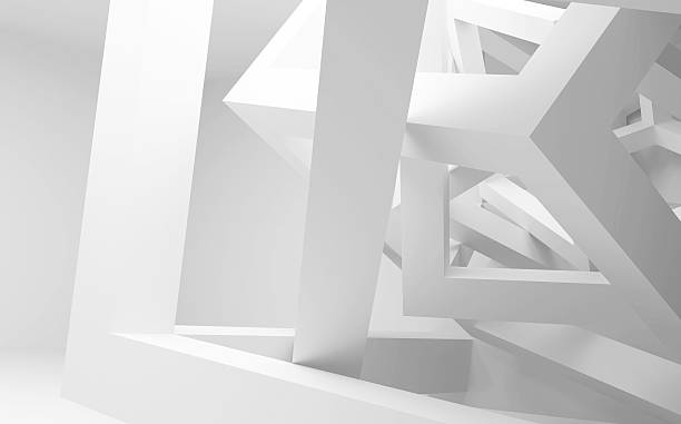Chaotic construction of cubes. 3d illustration