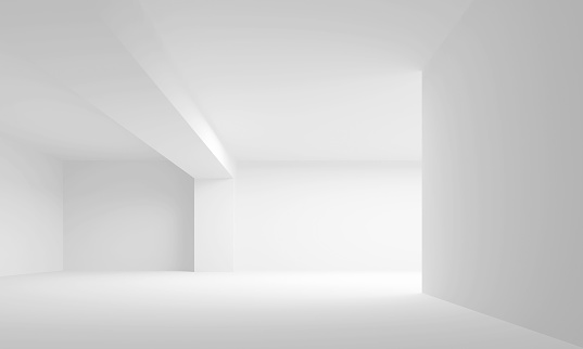 Abstract white architecture background. Empty interior. 3d illustration