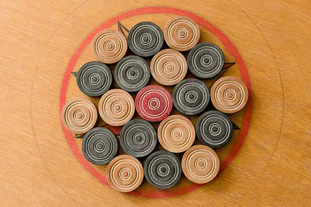 Photo of Game of carom set and ready to play