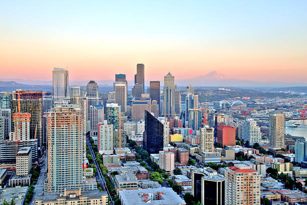 istock Seattle Aerial Skyline at Sunset 515672642