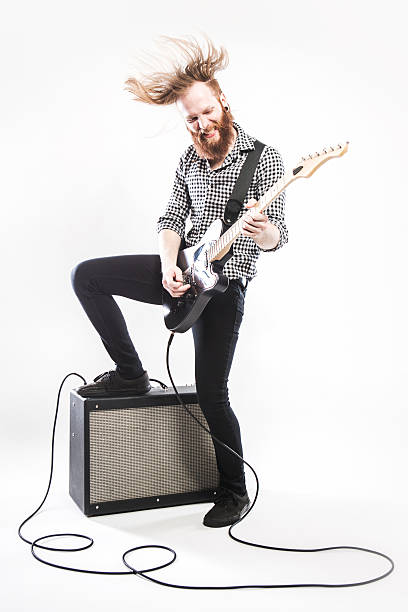 istock Electric Guitarist on White Background 515673984