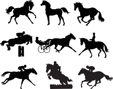 Nine Horses Silhouettes - Set