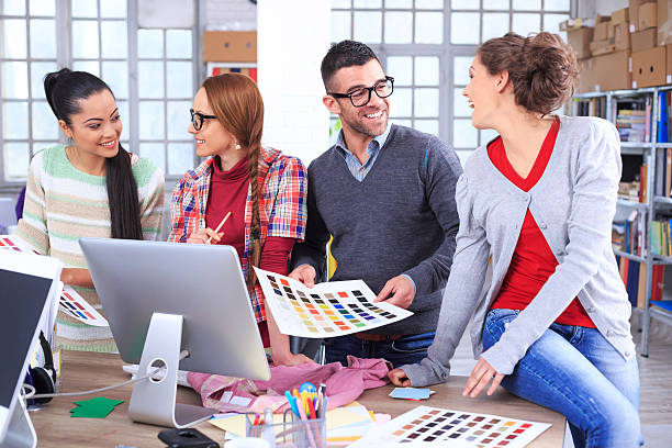 istock Multiethnic group of designers at the office 515679740