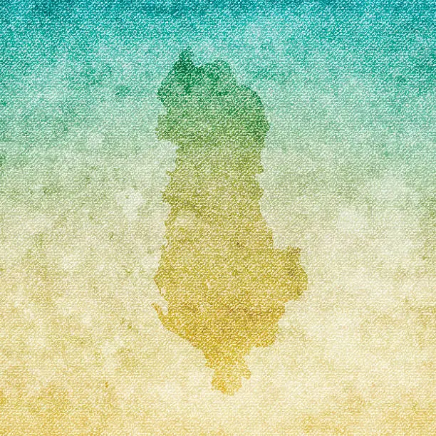 Vector illustration of Albania Map on grunge Canvas Background