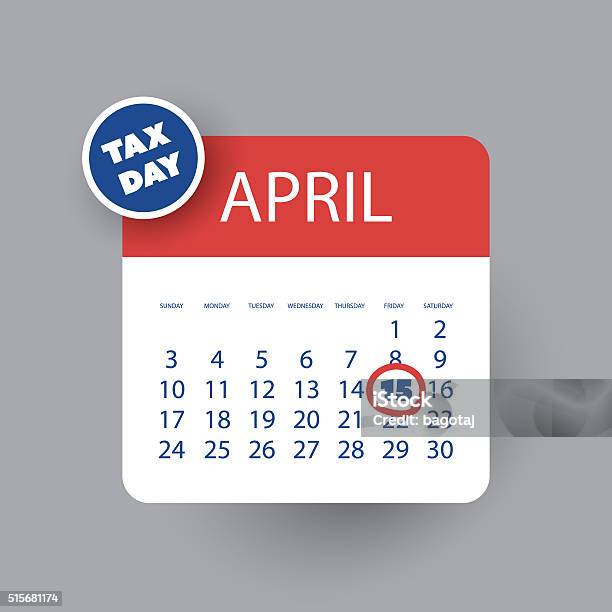 Usa Tax Deadline Concept 15th April Stock Illustration - Download Image Now - April, Number 15, Blue