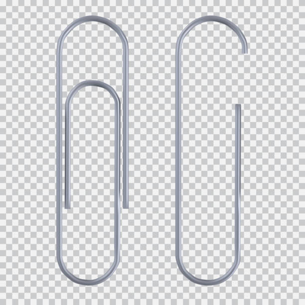 realistyczny spinacz - stationary document business paper clip stock illustrations