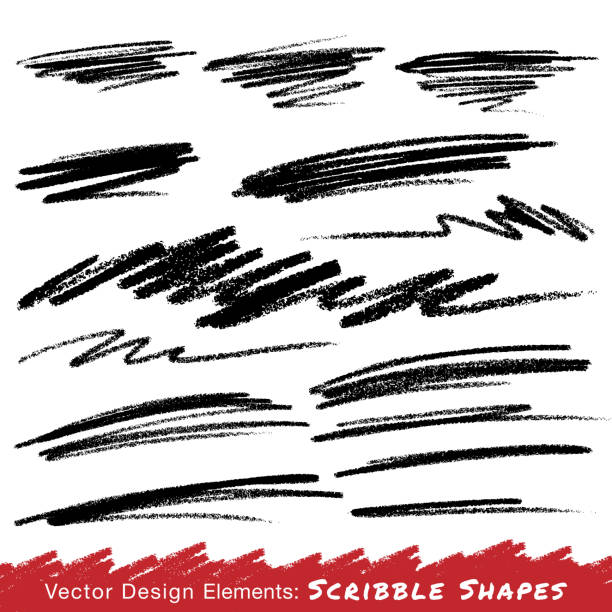 Scribble Smears Hand Drawn in Pencil Scribble Smears Hand Drawn in Pencil , vector logo design element scribble stock illustrations