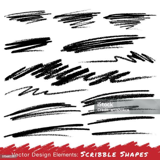 Scribble Smears Hand Drawn In Pencil Stock Illustration - Download Image Now - Deutsche Mark Sign, Pencil, Scribble