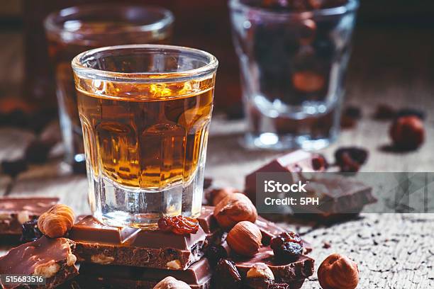 Milk Chocolate With Nuts And Raisins With Dark Jamaican Rum Stock Photo - Download Image Now