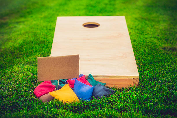istock Cornhole Board and Bags with Sign for Message 515683523