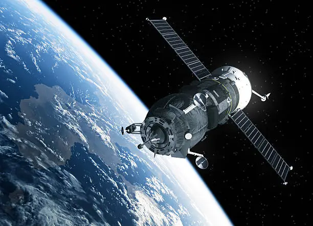 Photo of Cargo Spacecraft Orbiting Earth