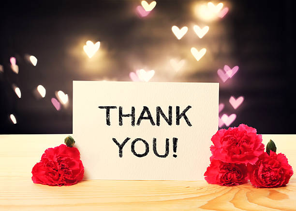 istock Thank You message card with carnation flowers 515684252