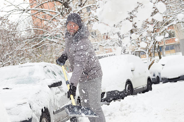 istock Man shoveling snow in winter. 515684784