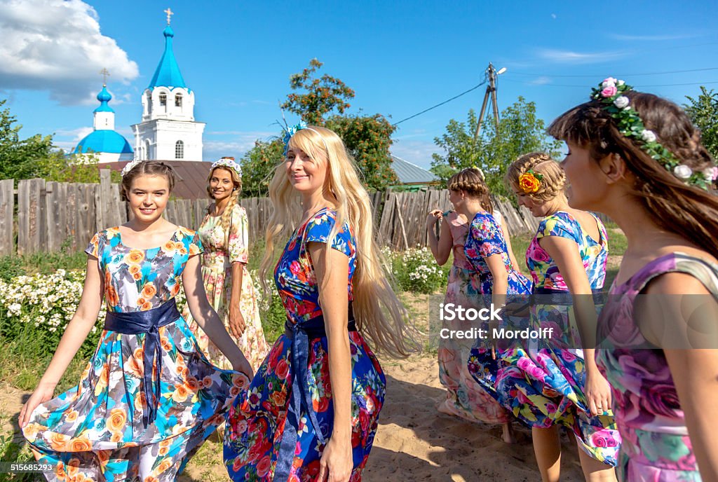 Dance, dance, dance Beautiful young women dancing together on rural street at a sunny summer day Adult Stock Photo