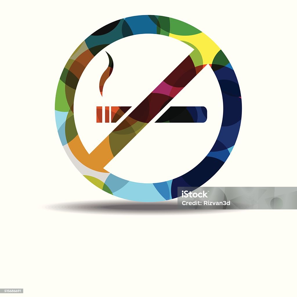 Placa de Proibido Fumar colorido ícone de vetor de Design - Vetor de Acessibilidade royalty-free