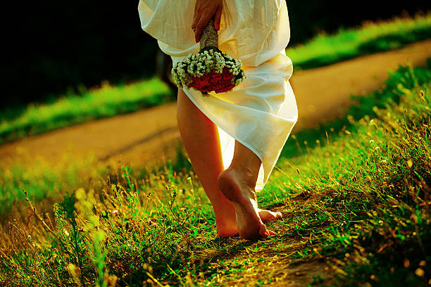 istock Beautiful girl walking at sunset 515688213