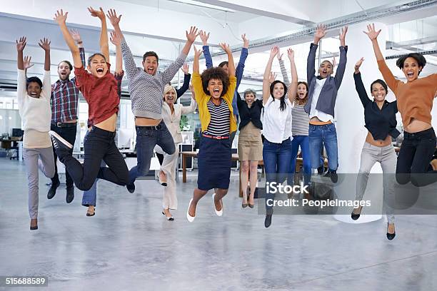 Theyll Jump At The Chance To Help You Out Stock Photo - Download Image Now - Celebration, Office, Teamwork