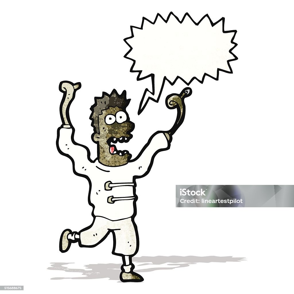 cartoon crazy mad man Adult stock vector