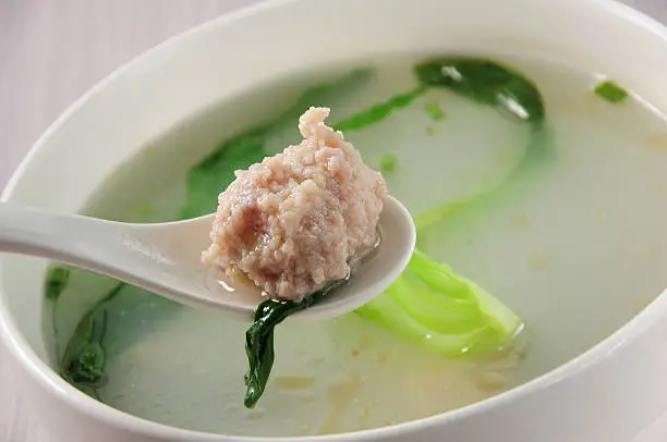 Chinese cuisine——Rice-meat dumplings soup