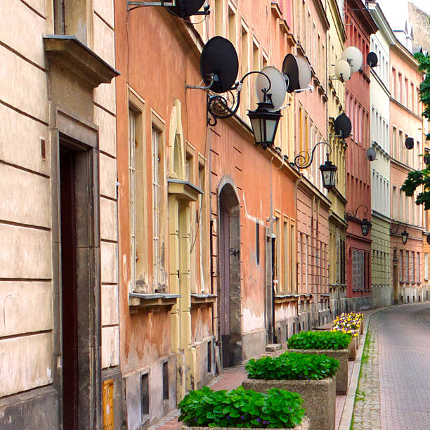 Narrow street at Warsaw old town, Poland