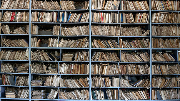 old archive - archives storage room document organization fotografías e imágenes de stock