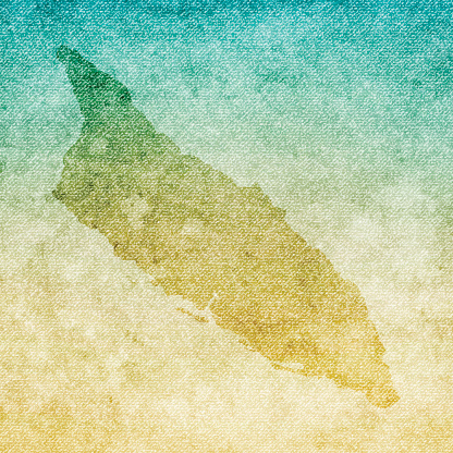 Map of Aruba isolated on realistic grunge canvas texture.
