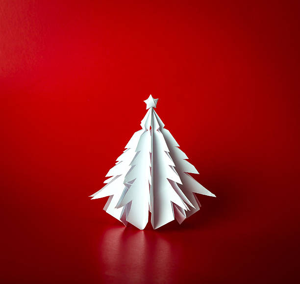 istock Vintage Christmas postcard with true paper tree 515704595