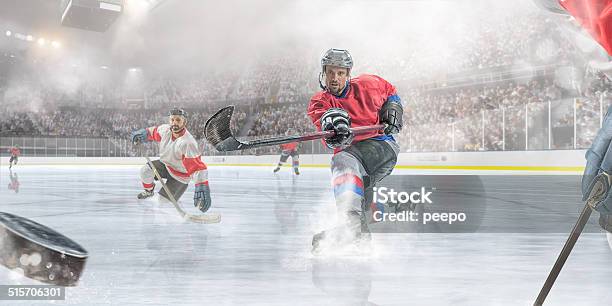 Ice Hockey Player Scoring Stock Photo - Download Image Now - Ice Hockey, Hockey Puck, Taking a Shot - Sport