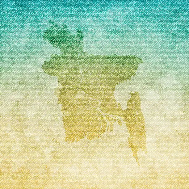 Vector illustration of Bangladesh Map on grunge Canvas Background