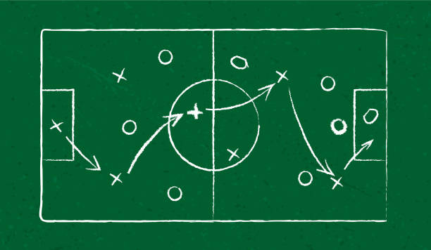 ilustraciones, imágenes clip art, dibujos animados e iconos de stock de la estrategia - football strategy plan sport