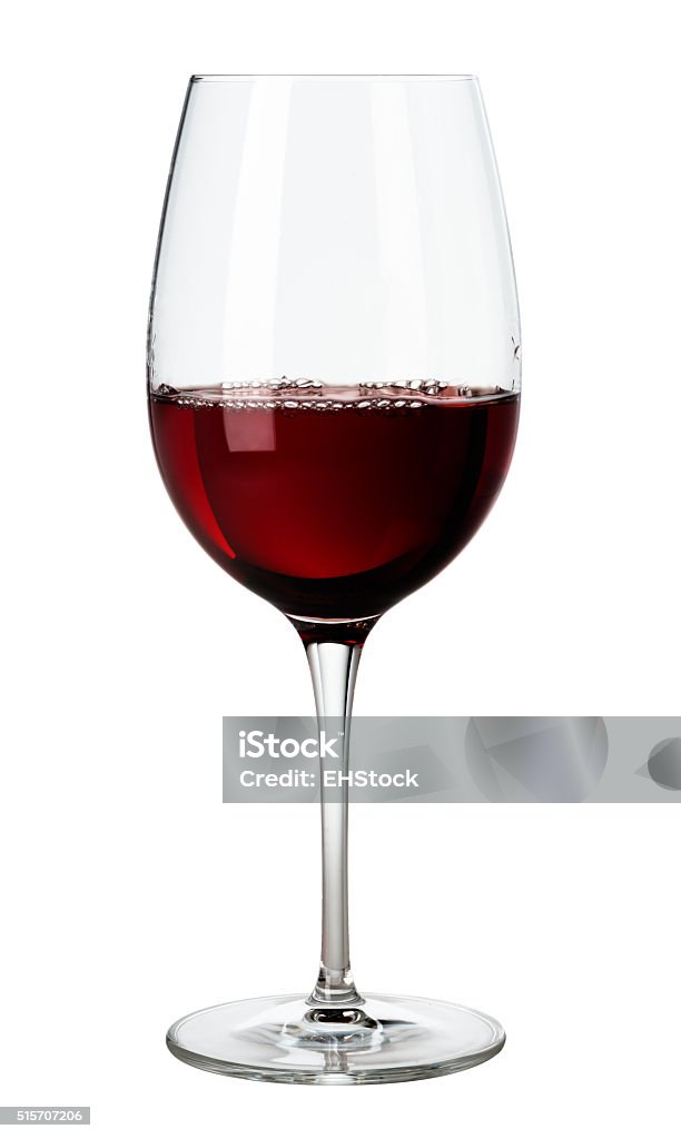 Glas Rotwein auf weißem - Lizenzfrei Trinkglas Stock-Foto